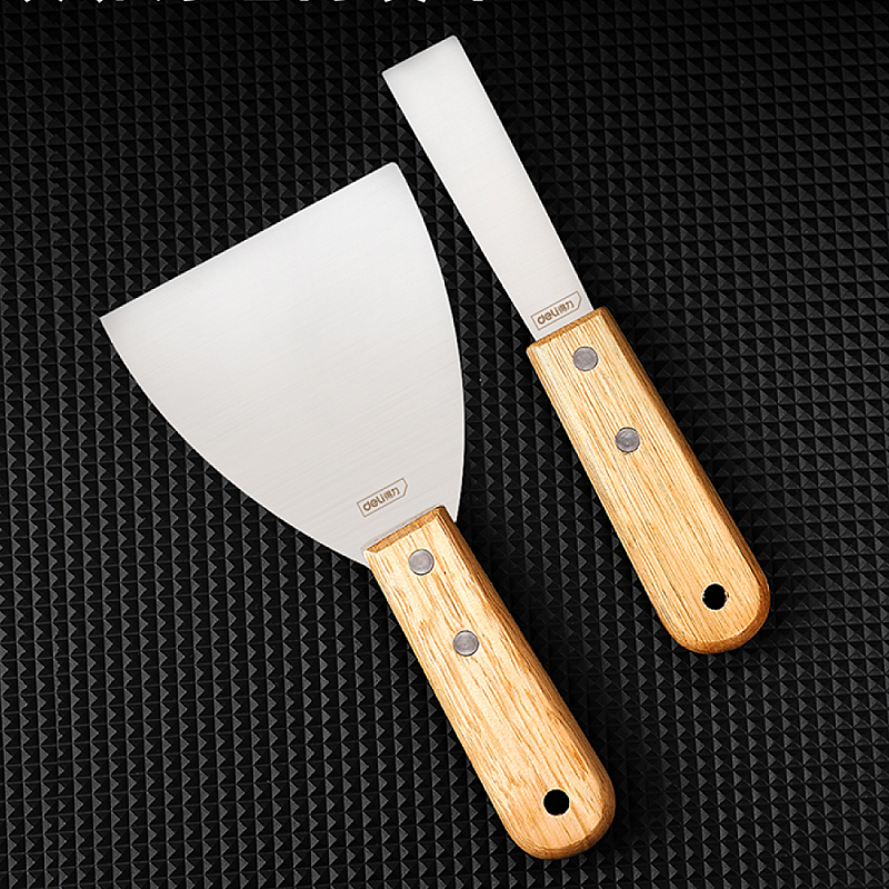 Шпатель Deli YS DL-HD3C, нержавеющий, 75 мм, деревянная рукоятка