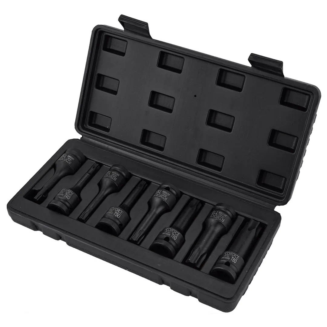 Набор ударных головок-бит TORX Т30-Т80 1/2'' 8 пр RockForce RF-4088MPB