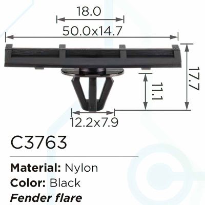Клипса для крепления внутренней обшивки а/м Форд, пласт., 100 шт Forsage C3763(Ford)