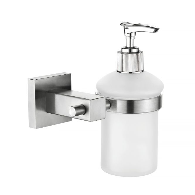 Дозатор жидкого мыла, нержавеющая сталь SUS 304 + стекло, сатин Ledeme L71827