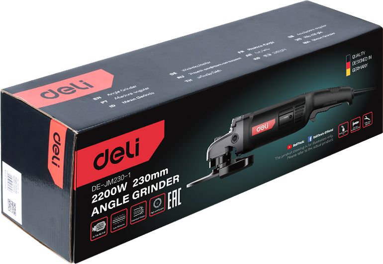Угловая шлифмашина Deli RS EDE-JM230-1E 2200 Вт, 230 мм
