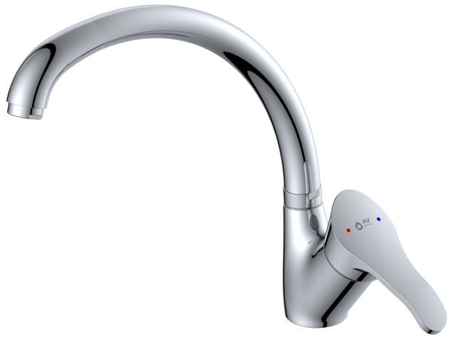 Смеситель для кухни, Lt D40, серия JAS, высота излива - 236 мм, длина излива - 209 мм излив поворотный, G-образный. AV Engineering AVJAS4-A080-559