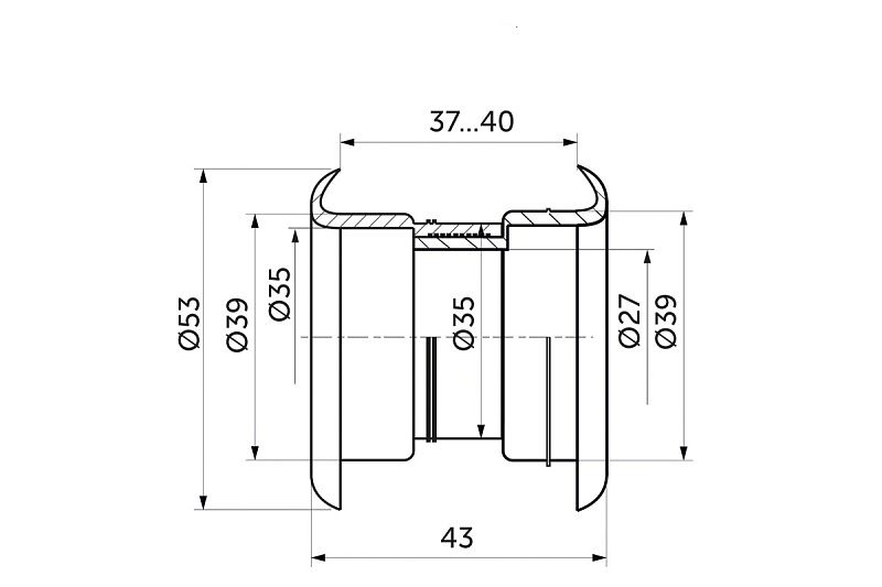 Пропуск вентиляционный D53 ольха пластик PL 13490