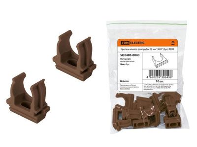 Крепеж-клипса для трубы 25 мм, 10 шт "ЭКО", бук TDM SQ0405-0043