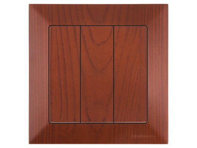 Выключатель 3-клав., скрытый, пруж. зажим, вишня, DARIA, 10 A, 250 V, IP 20, Mutlusan 21204090156