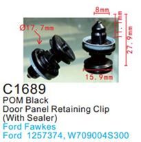 Клипса для крепления внутренней обшивки а/м Форд пластиковая, 100 шт Forsage C1689(Ford)