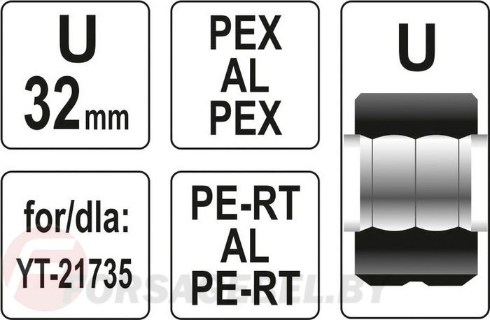 Обжимочная головка тип U 32 мм для YT-21735 Yato YT-21743