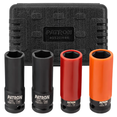 Наборударных тонкостенных головок 17019 мм 1/2'' 6-гр 4 пр PATRON P-4032TH44