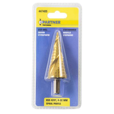 Сверло ступенчатое спиральное HSS4241 4-32 мм. Partner PA-44740S