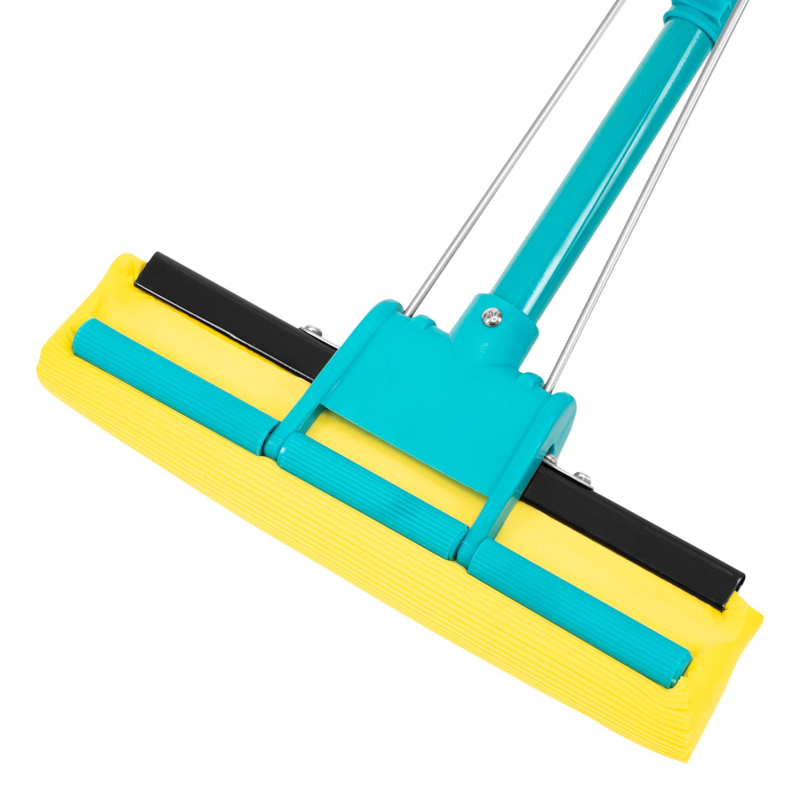 Швабра отжимная, 110 см, губка PVA 26х5,5х6 см, телескопическая рукоятка, бирюзовая, Home Palisad 93581