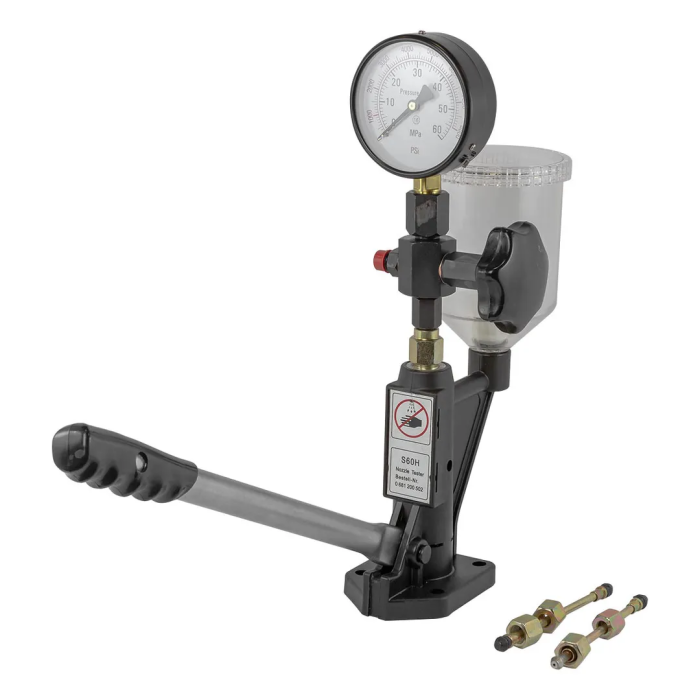 Стенд для проверки дизельных форсунок с манометром и резьбовыми адаптерами-переходниками М12хМ12, М12хМ14 ForceKraft FK-905G13