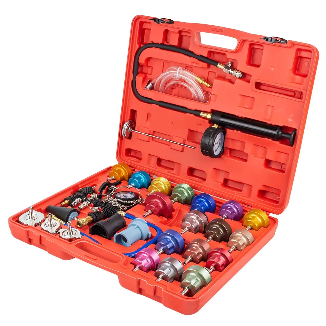 Набор приспособлений для тестирования систем охлаждения ''PROFI'' 27 пр. 0-2.5bar ForceKraft FK-922G1 Premium (красный кейс)