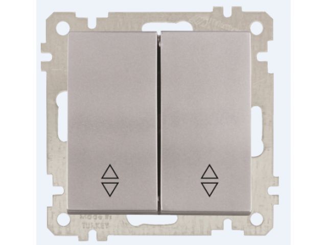 Выключатель проходной 2-клав., скрытый, без рамки, пруж. зажим серебро, DARIA, 10 A, 250 V, IP 20 Mutlusan 2100 404 0182