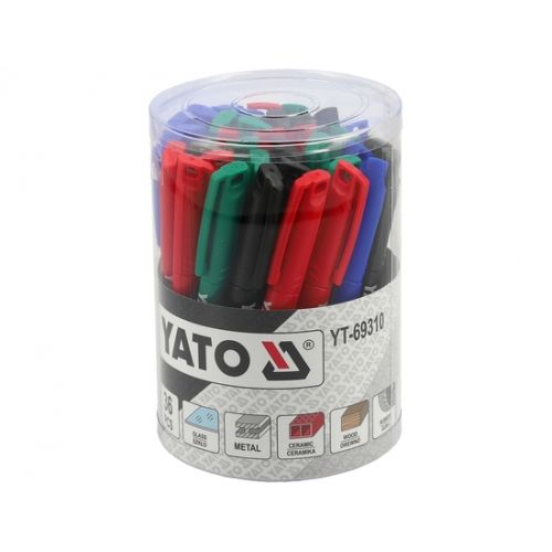 Маркеры технические, 36 шт, черный, зеленый, красный, синий Yato YT-69310