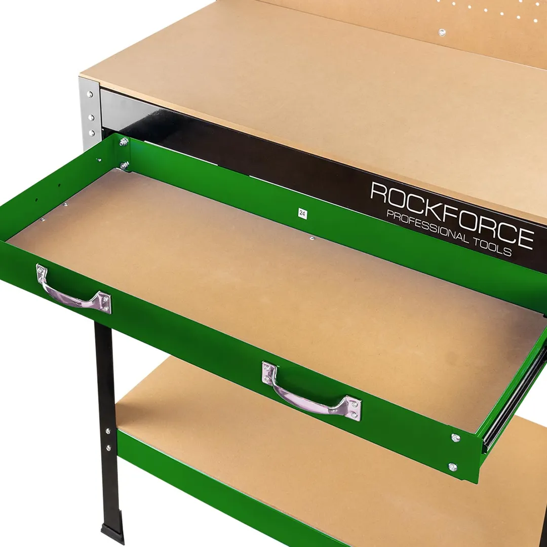 Верстак металлический 800х400х1400 мм с 10 крючками RockForce RF-WT00301