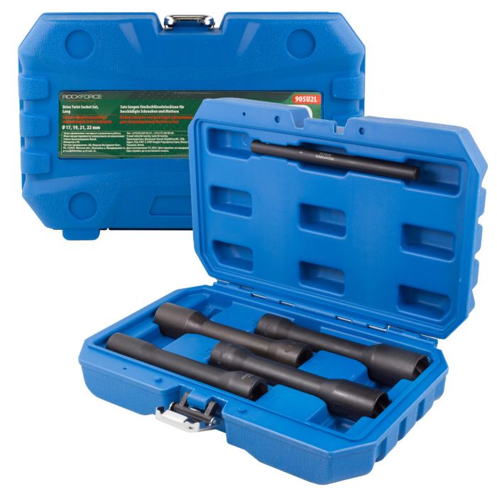 Набор головок-экстракторов 5 пр., 1/2'', L-150 мм, 17, 19, 21, 22 мм, удлиненные RockForce RF-905U2L