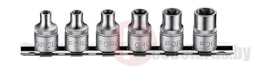 Набор головок Force 3064 E-профиль (E6-E14) 6 пр. 3/8''