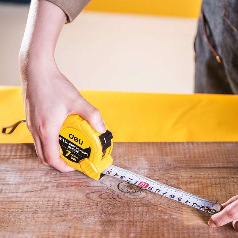 Рулетка Deli YS EDL9075B, 7.5 м х 25 мм, желтый