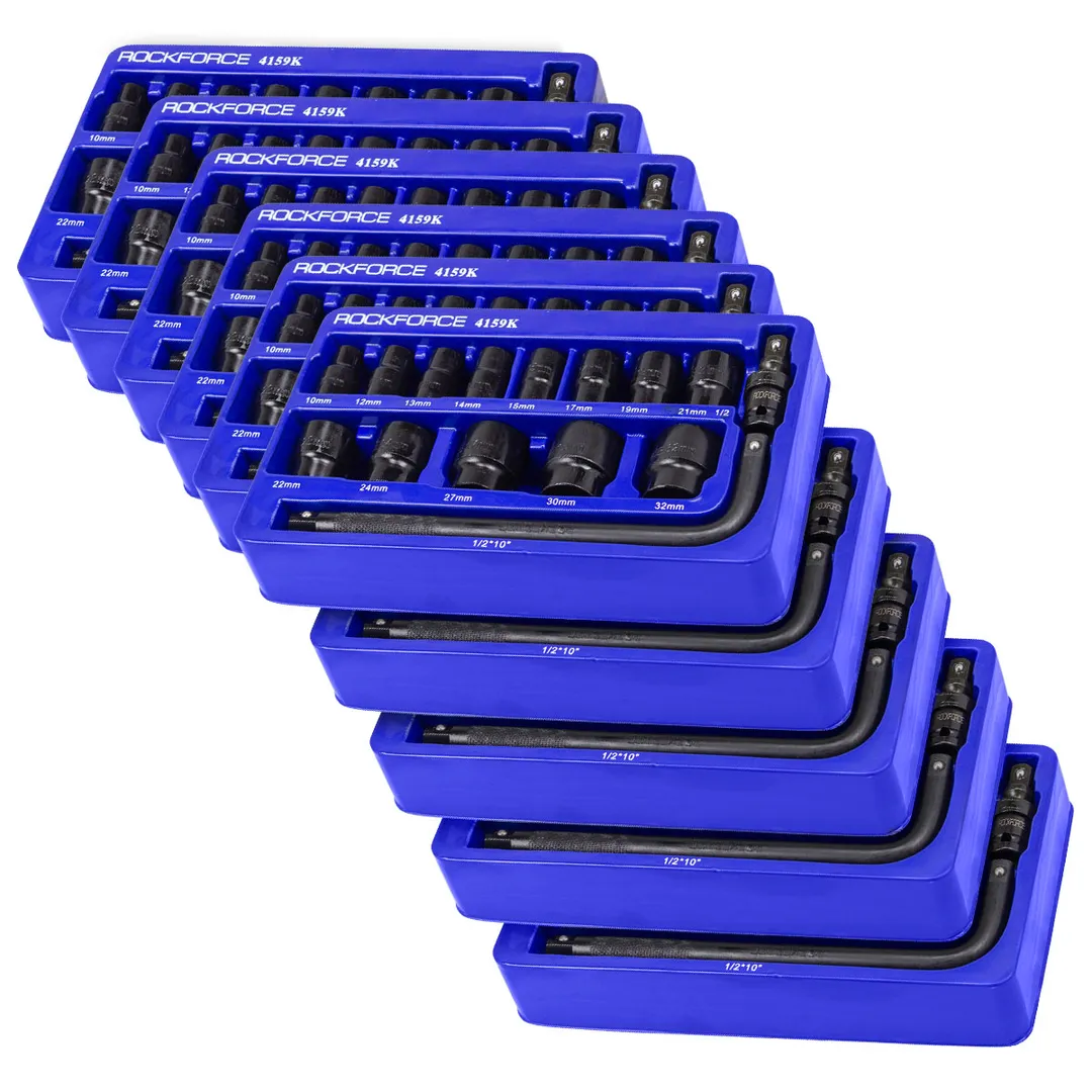 Набор головок ударных 15 пр. 1/2'' 6-гр. 10-32 мм в ложементе, 10 к-тов RockForce RF-4159K 10 K-T
