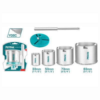 Набор коронок с твердосплавным напылением 33-83 мм 6 шт TOTAL TAC44061