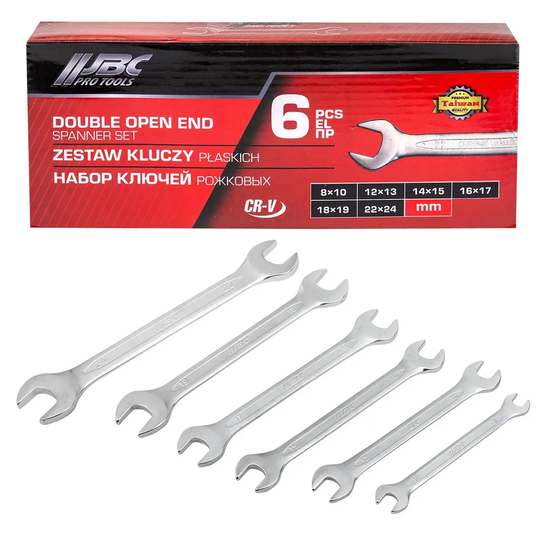 Набор ключей рожковых 8х10-22-24 мм 6 пр JBC JBC-5062MP