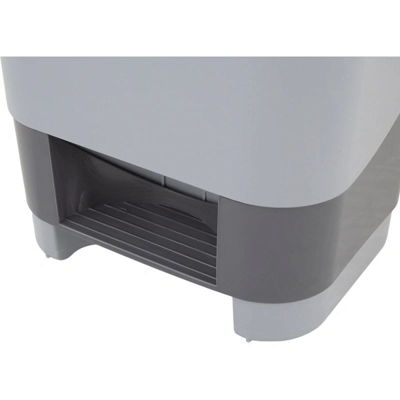 Урна для мусора 8 л, пластик, с педалью, серый