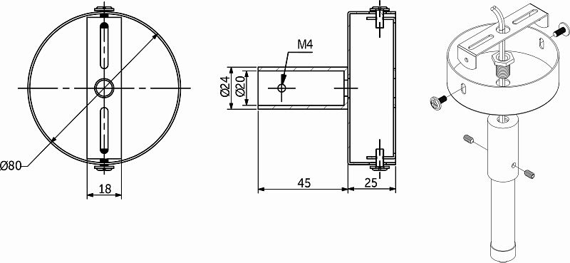 Заглушки, крепления, к светодиодной веревке, d20, тип 2, 1 компл = 2шт., белый, AKS 115537