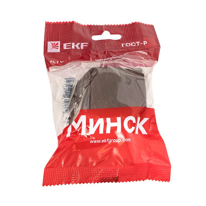 Выключатель 1-клавишный ОП Минск 10А тёмное дерево EKF EGV10-021-40