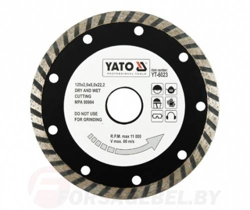 Круг алмазный 125x22,2 мм. турбо Yato YT-6023
