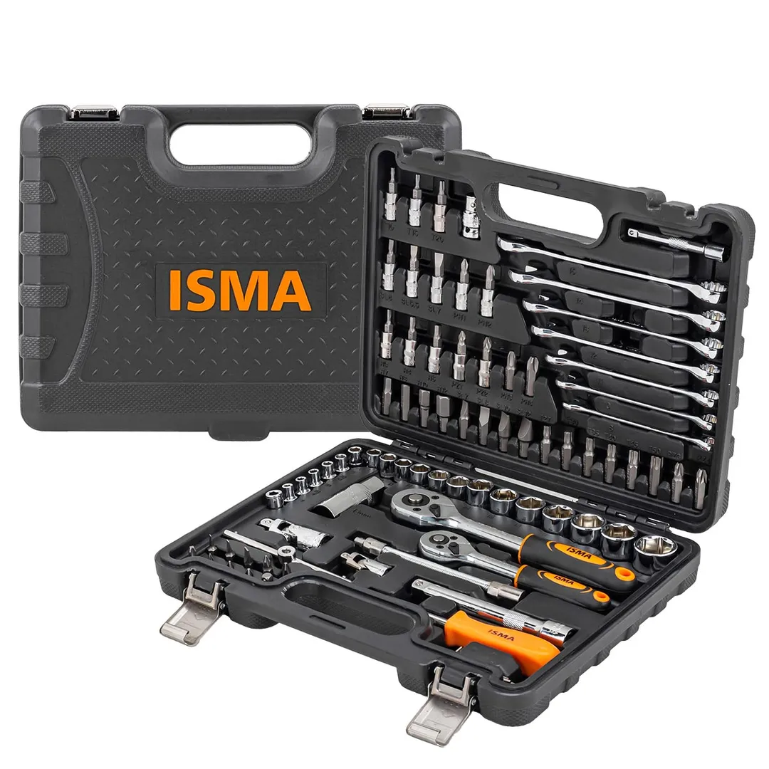 Набор инструментов 82 пр 1/4''&3/8'' 6-гр ISMA ISMA-4821-5DS