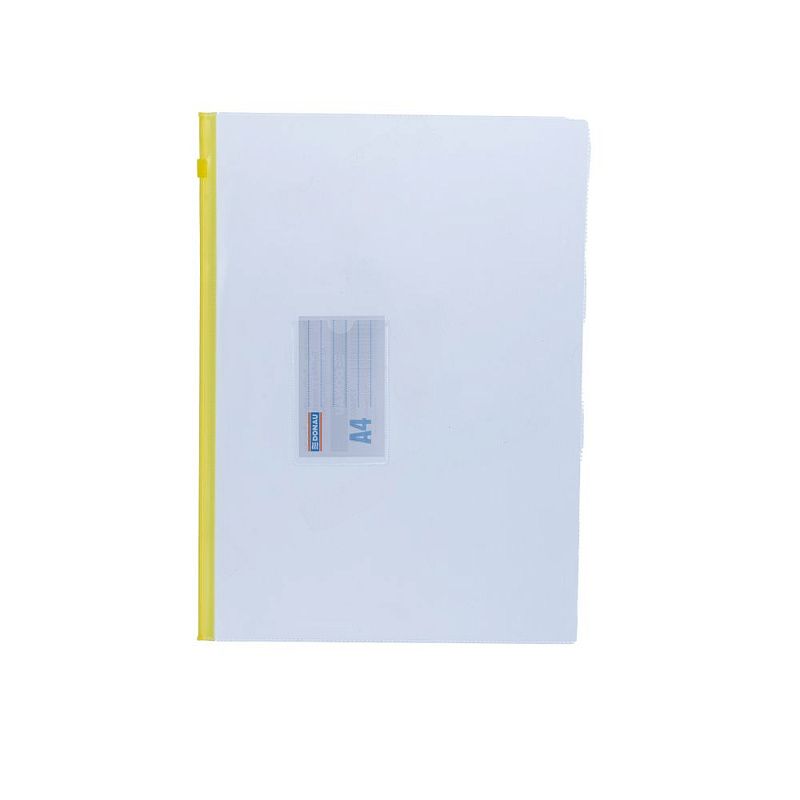 Папка-конверт на молнии "Donau", A4, прозрачный (ассорти)