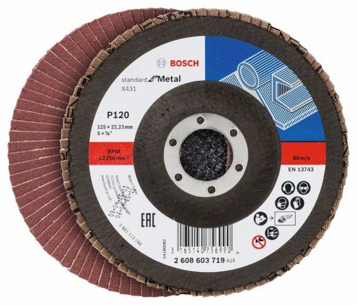 Лепестковый шлифкруг X431 125x22,23 мм, P80, Standard for Metal Bosch 2608601276