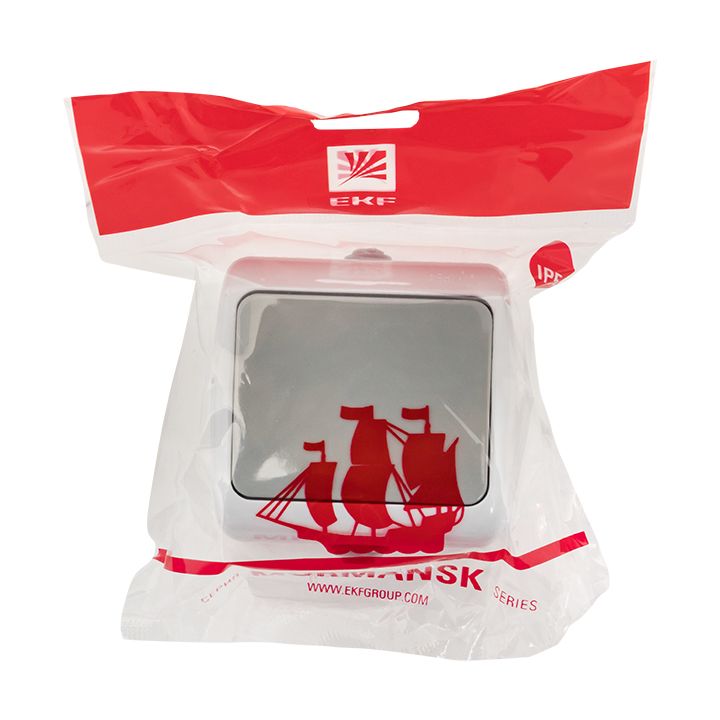 Мурманск Выключатель 1 -клавишный 10А IP54 серый EKF EFV10-021-30-54