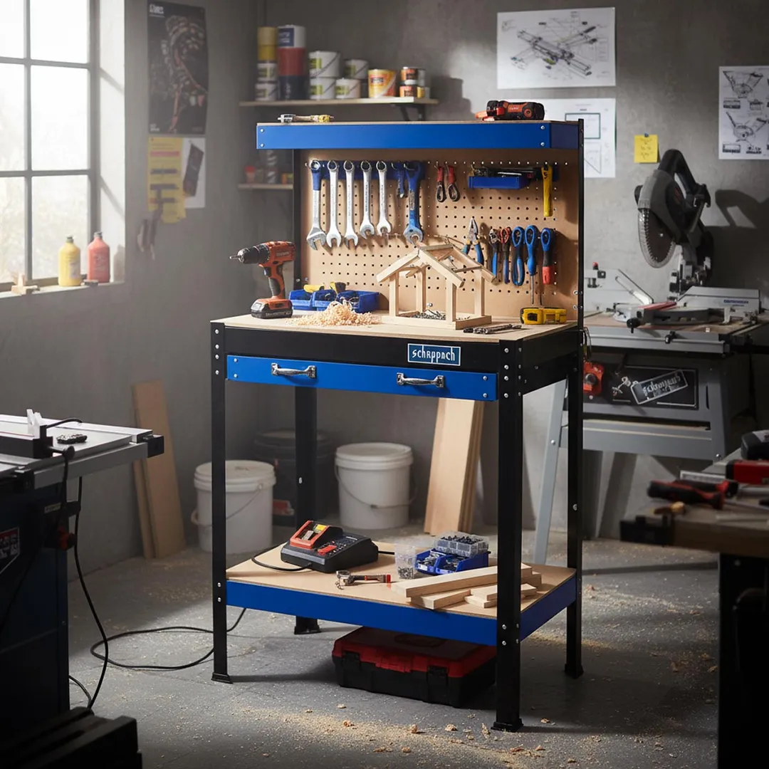 Верстак слесарный металлический 800х400х1400 мм Scheppach Sch-TW-WT00301
