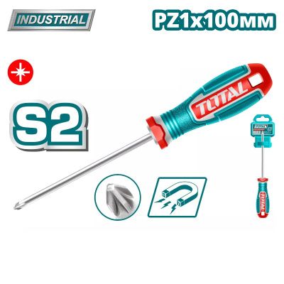 Отвертка крестовая PZ1x100 мм TOTAL TSDPZ1100