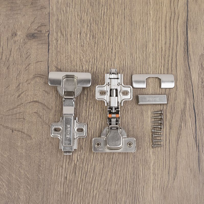 Петля накладная с доводчиком 45мм h0 clip-on, саморезы, заглушки, упак 2 шт., PRIME by AKS 112593