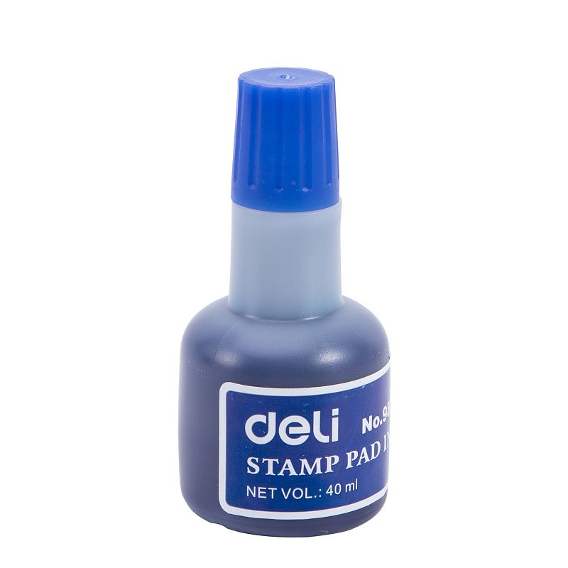 Штемпельная краска "Deli", 40 мл, синий