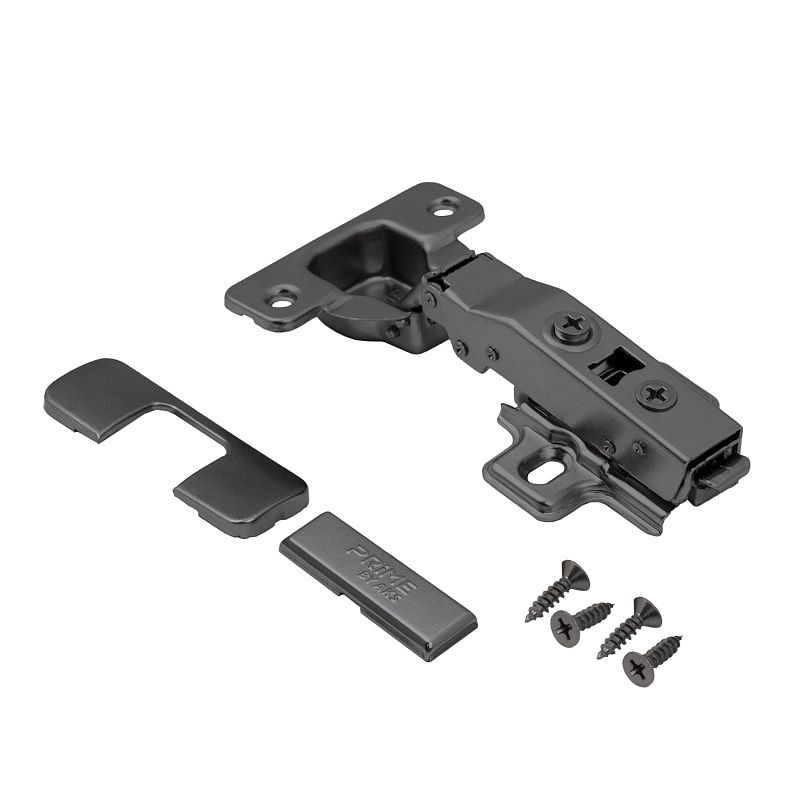 Петля накладная без пружины 48мм h2 сlip-on черный никель, саморезы, заглушки, упак 2 шт., PRIME by AKS 116962