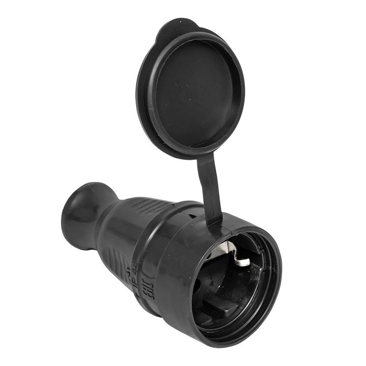 Роз, перенос, с защитной крышкой каучуковая 230В 2P+PE 16A IP44 EKF PRO RPS-012-16-230-44-r