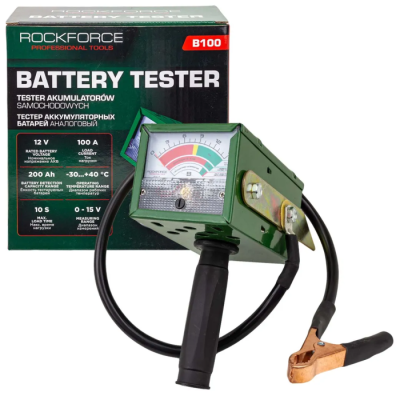 Тестер аккумуляторных батарей аналоговый 12V, 100А RockForce RF-B100