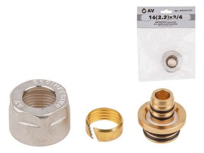 Евроконус, адаптер 16, 2.2х3/4" вн. для труб PEX, инд. упак., HEY AV Engineering AVE5301622