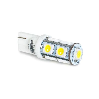 Светодиодная лампочка T028 Т10 (W2,1x9,5d) 9SMD 5050 3chip W5W, блистер 2 шт (белый) AVS A80606S