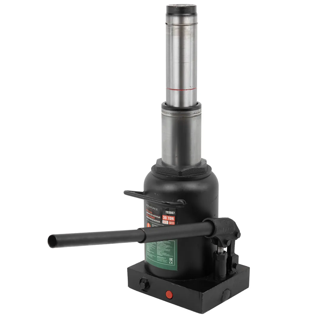 Домкрат бутылочный гидравлический "PROFI" 30 т с клапаном на усиленной площадке 150х185 мм, 262-532 мм RockForce RF-T93007(DS)PROFI
