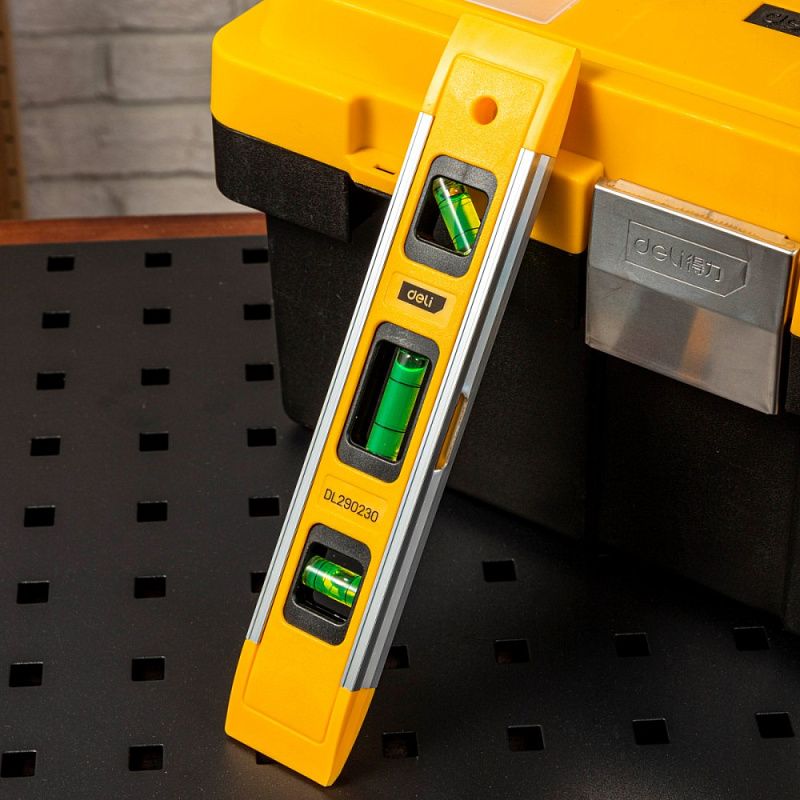 Уровень строительный Deli YS EDL290230, 230 мм, магнит