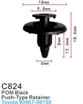 Клипса для крепления внутренней обшивки а/м Тойота пластиковая, 100 шт Forsage C0824(Toyota)