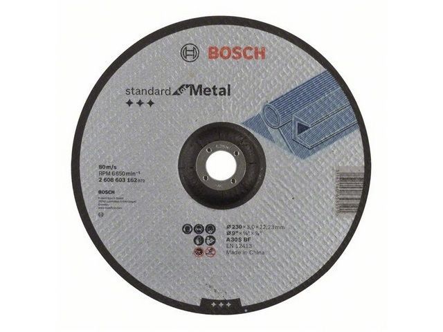 Круг отрезной 230х3.0x22.2 мм для металла вогнутый Standard BOSCH 2608603162