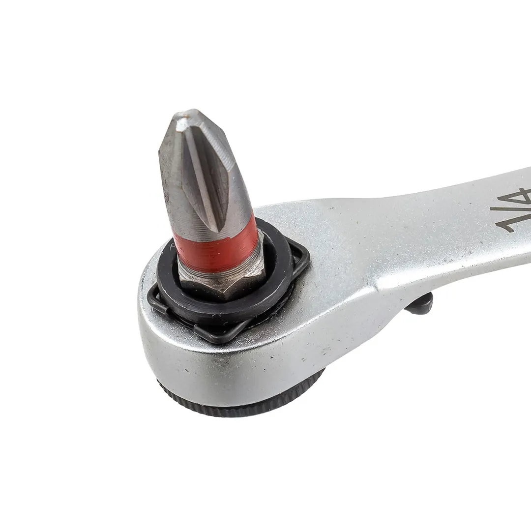 Набор головок 5-14 мм и бит PH, PZ, SL, HEX, Torx 1/4'', с трещеточным ключом 11х1/4" 31 пр RockForce RF-2311-5