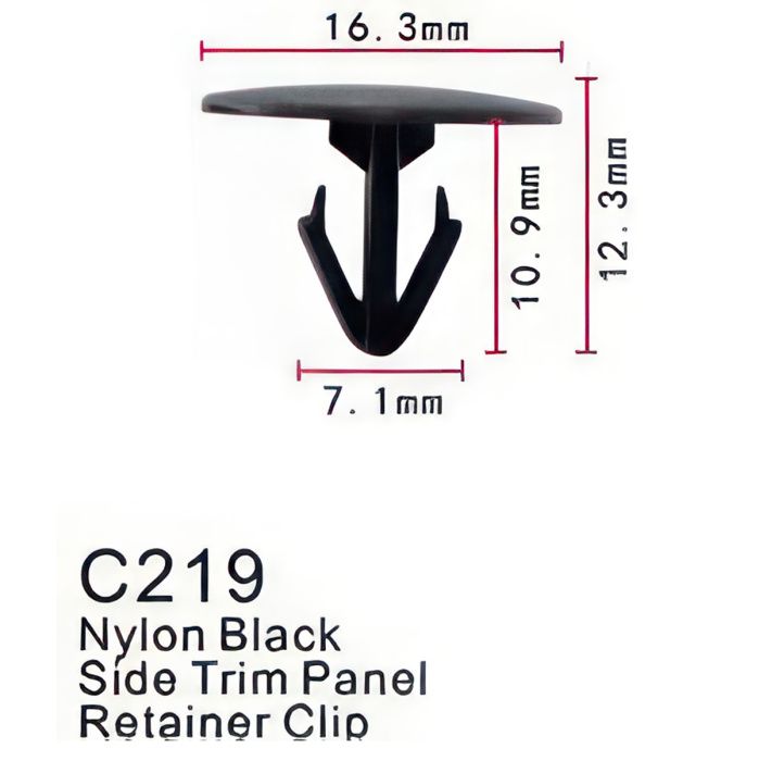 Клипса для крепления внутренней обшивки а/м Тойота пластиковая, 100 шт Forsage C0219(Toyota)