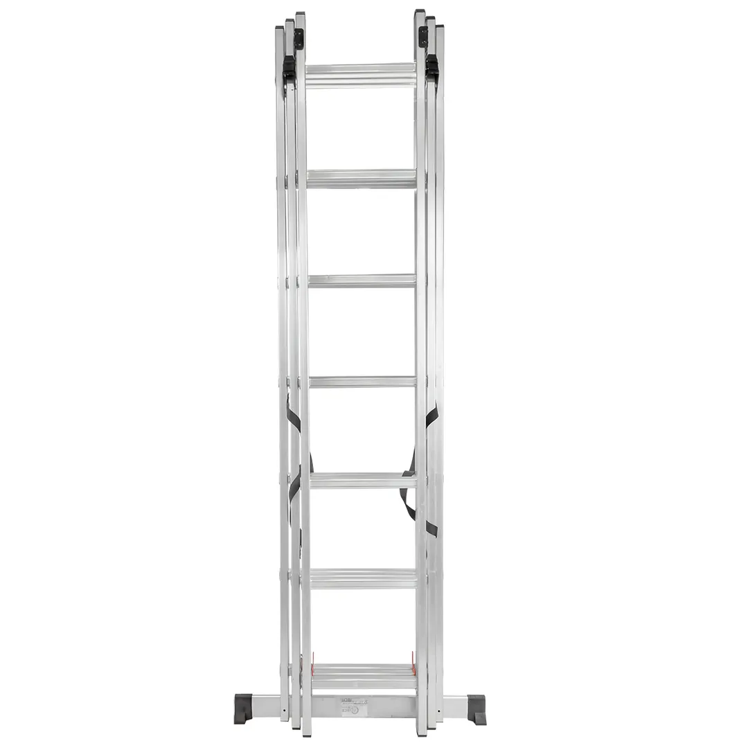 Лестница комбинированная трехсекционная 3х7 ступенек, нагрузка 150 кг, ForceKraft FK-BL-E307