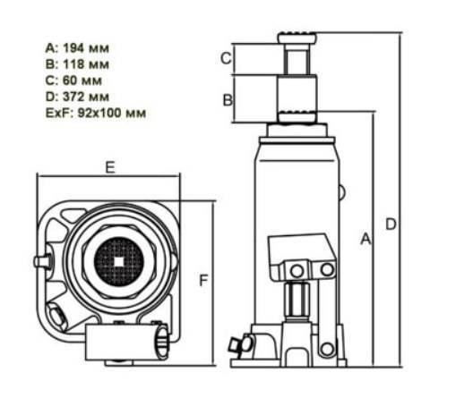 Домкрат бутылочный Torin Big Red T90304 (3 т) гидравлический